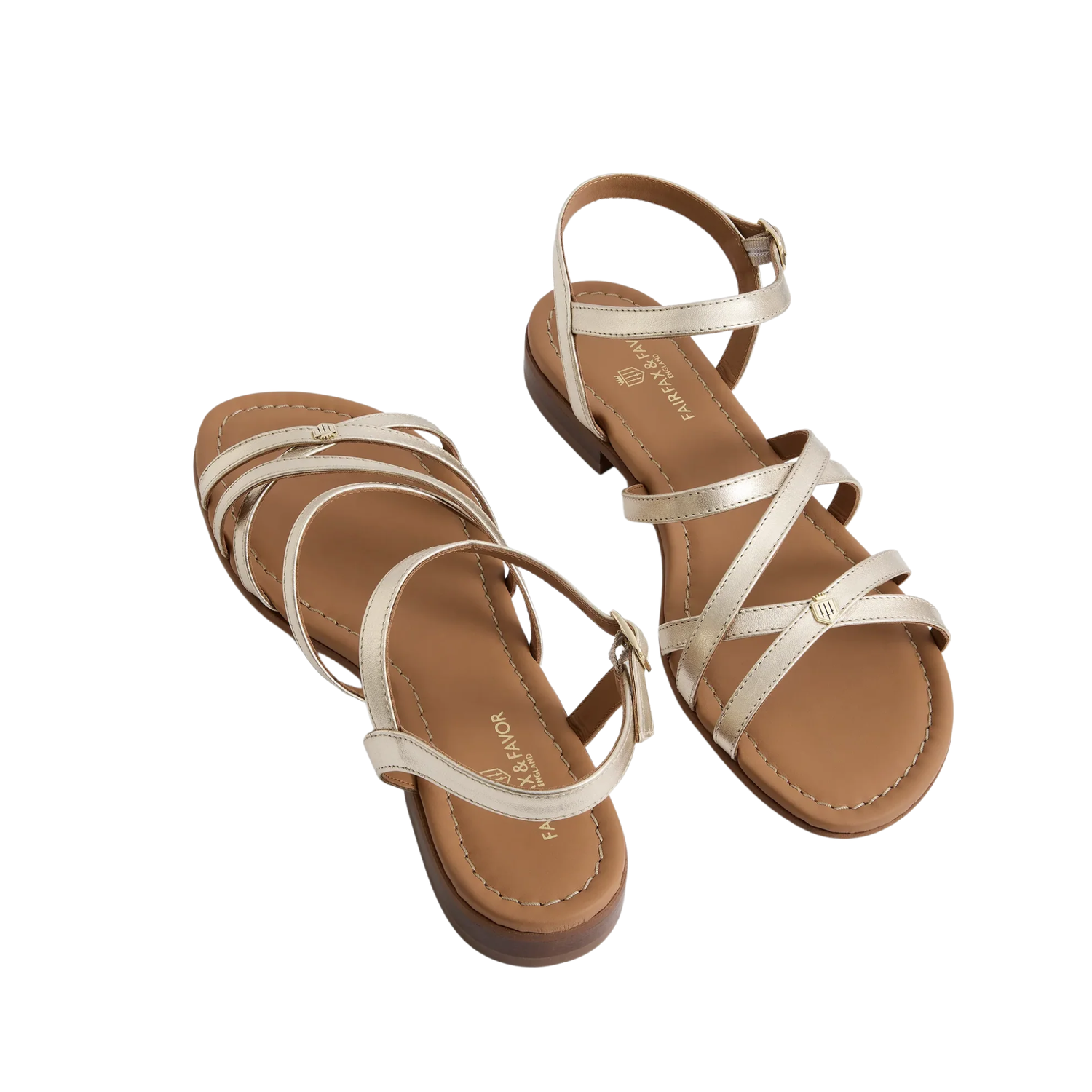St Ives Sandal Gold Leather