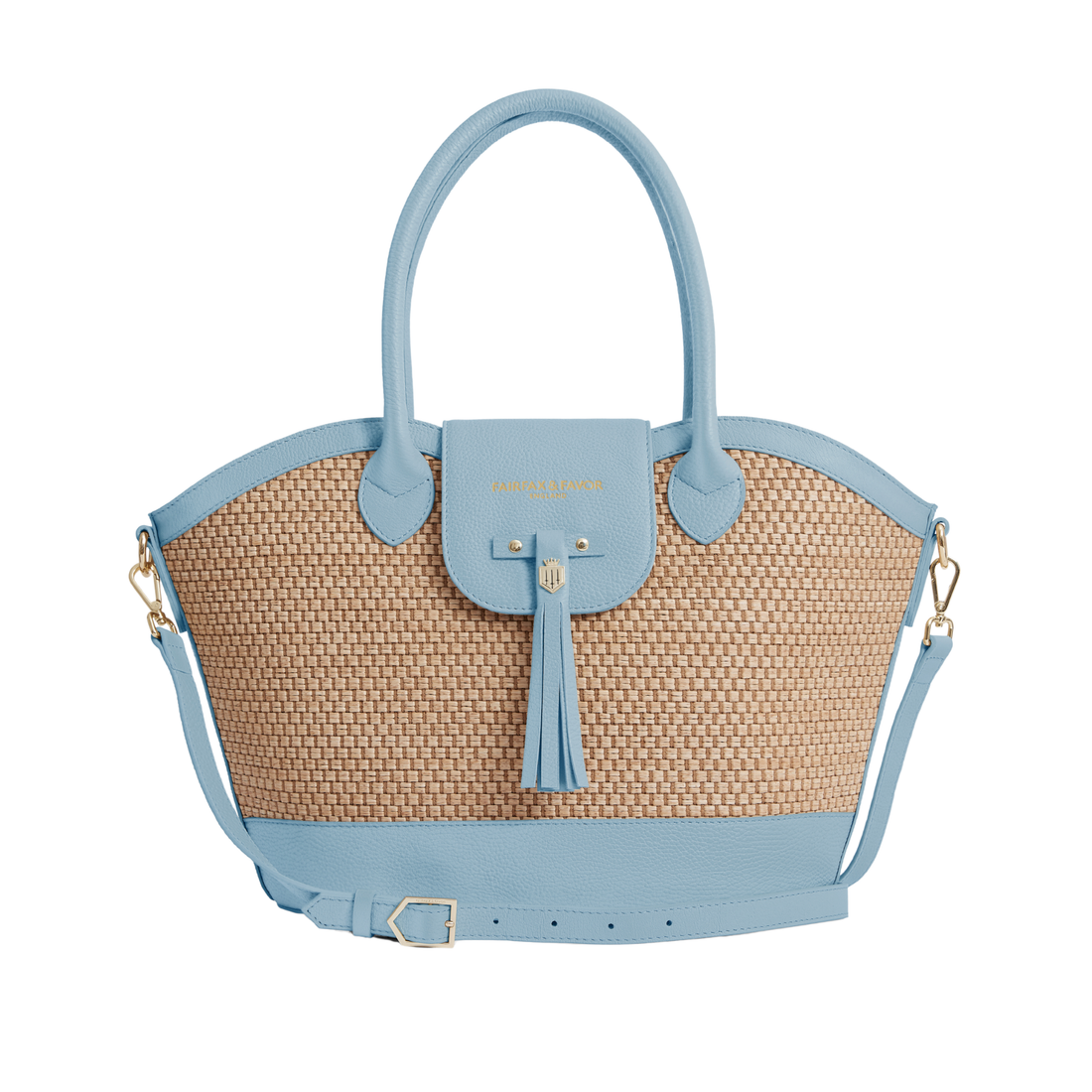 Windsor Basket Bag Sky Blue Leather