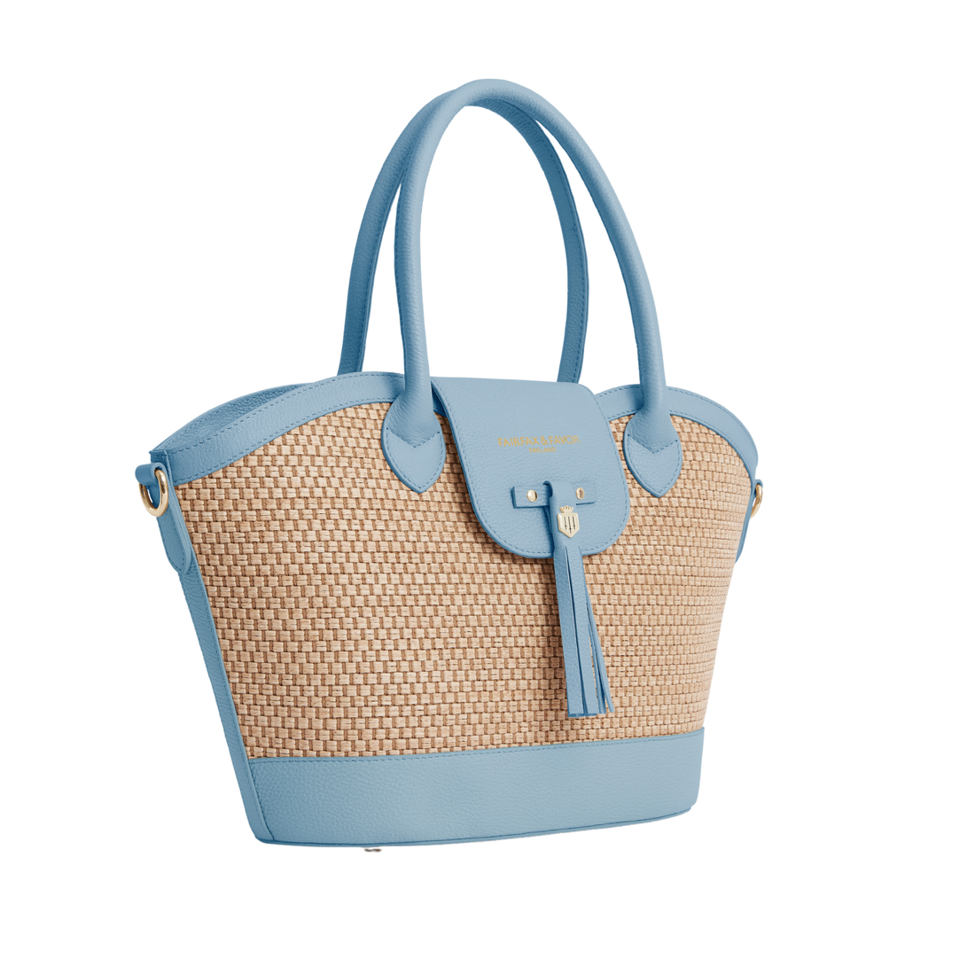 Windsor Basket Bag Sky Blue Leather