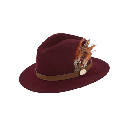 Suffolk Fedora In Plum (Bronze Feather)