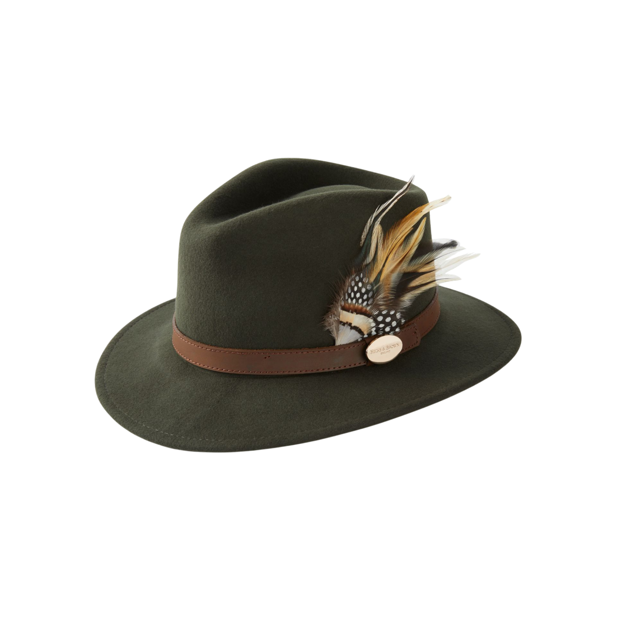 Suffolk Fedora In Olive (Fawn Feather)