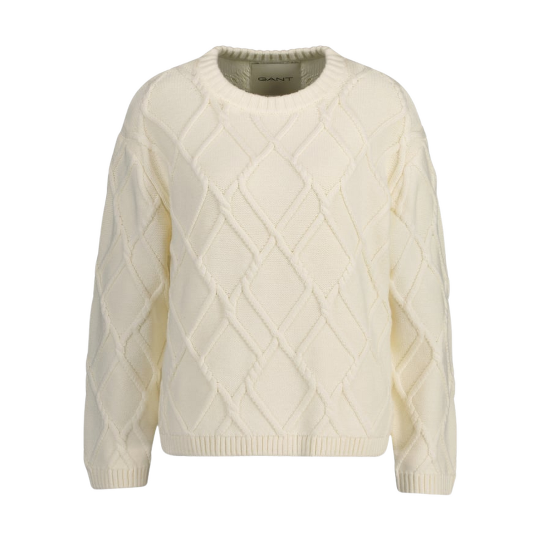 Textured Knit Crew Neck Cream