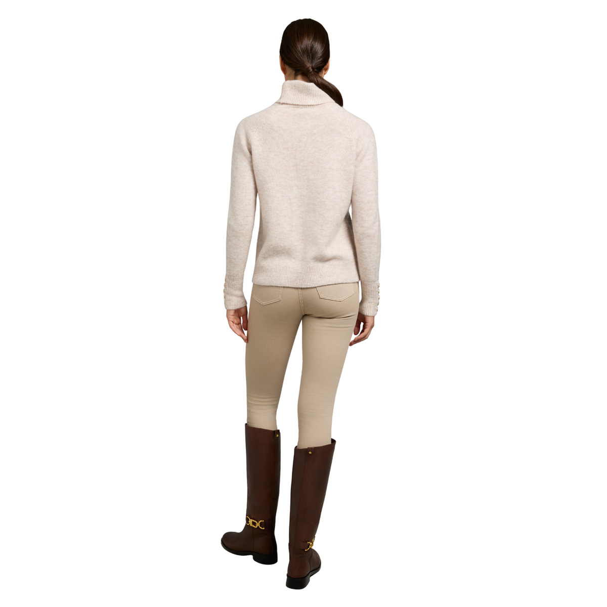 Tori  Roll Neck Knit Barley