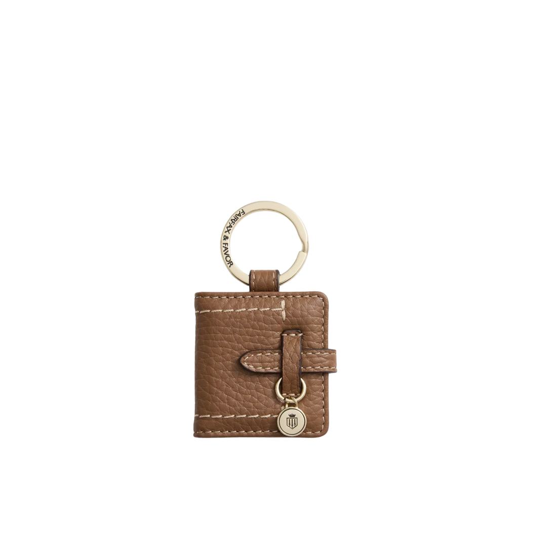 Photo Holder Key Ring Tan Leather