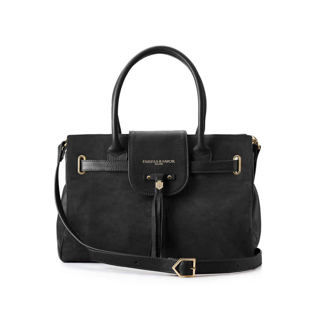 Windsor Handbag Black Suede