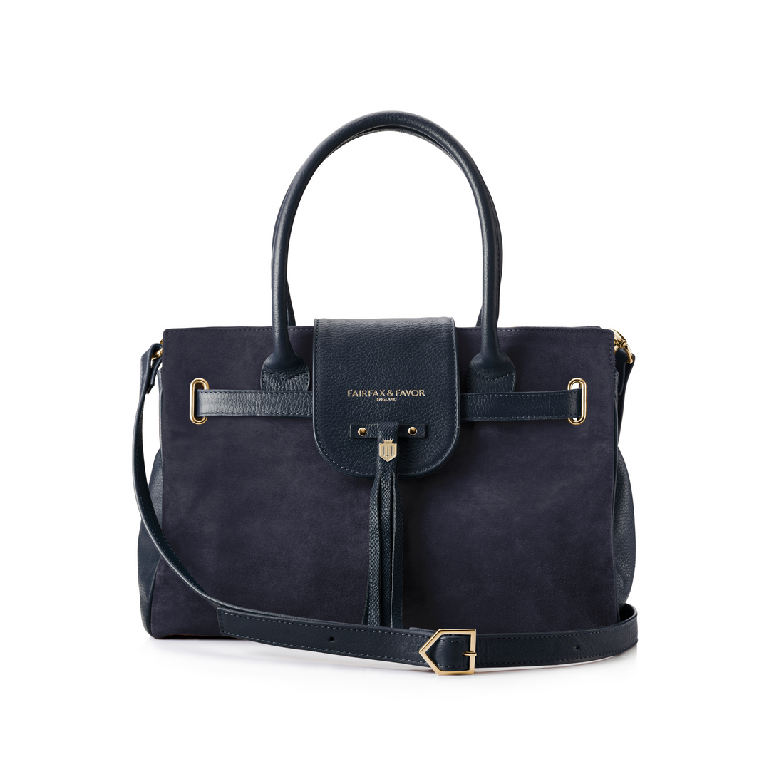 Windsor Handbag Navy Suede