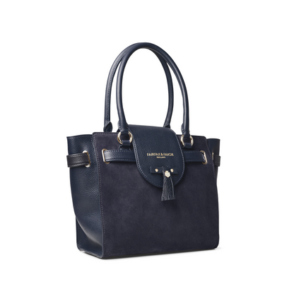 The Windsor Tote Navy Suede
