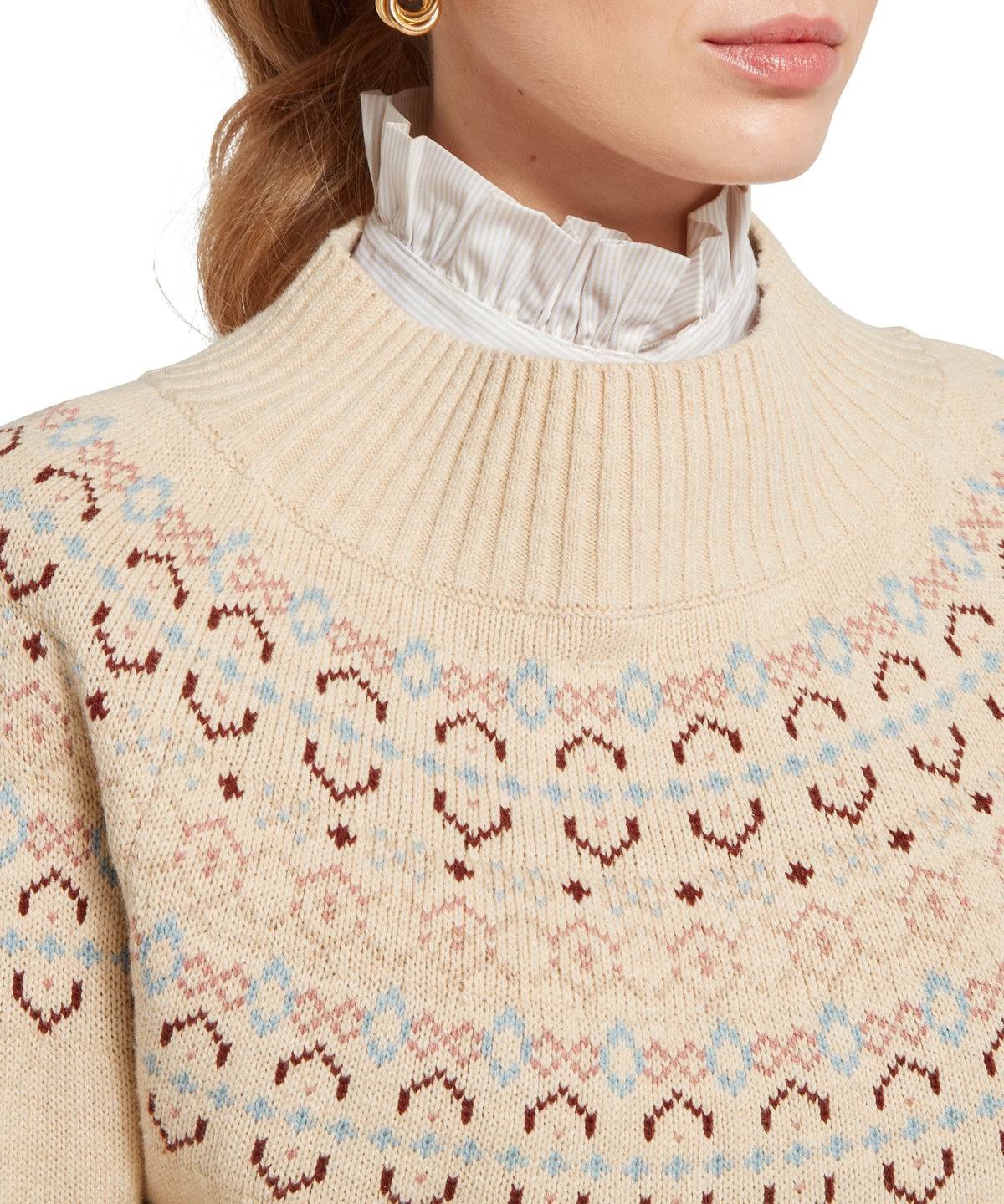 Tresness Fairisle Jumper Port/Lake Blue