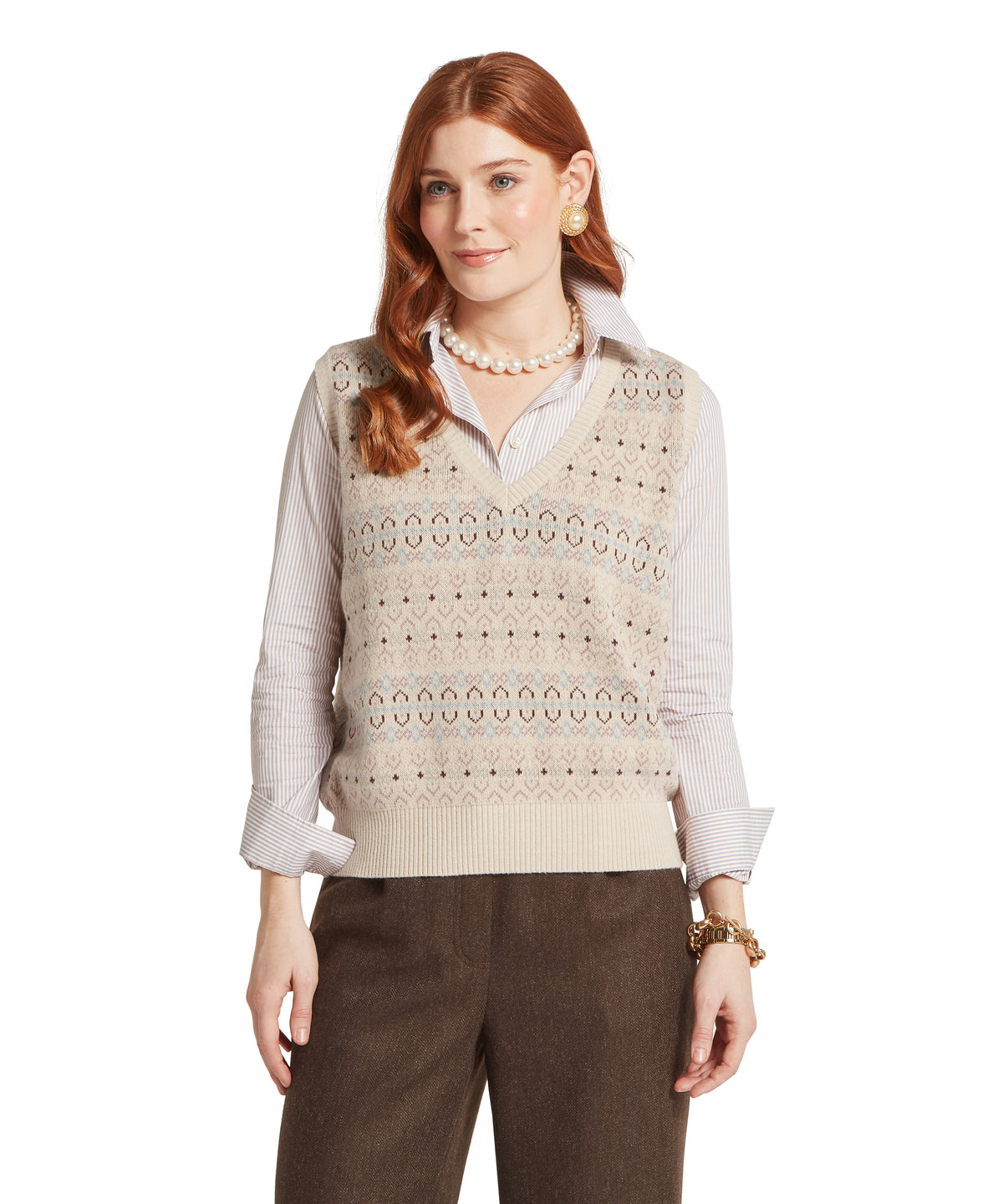 Tresness Fairness Fairisle Vest Port/Lake