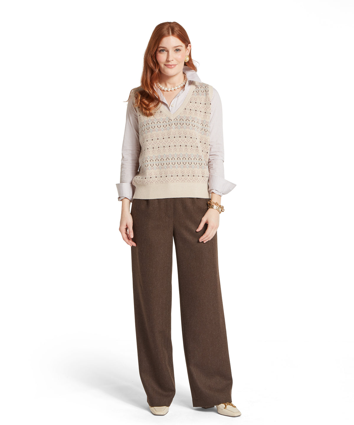 Tresness Fairness Fairisle Vest Port/Lake